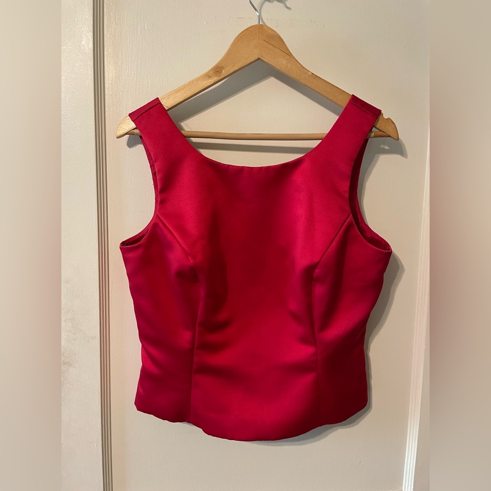 Vintage Satin Red Tank Top